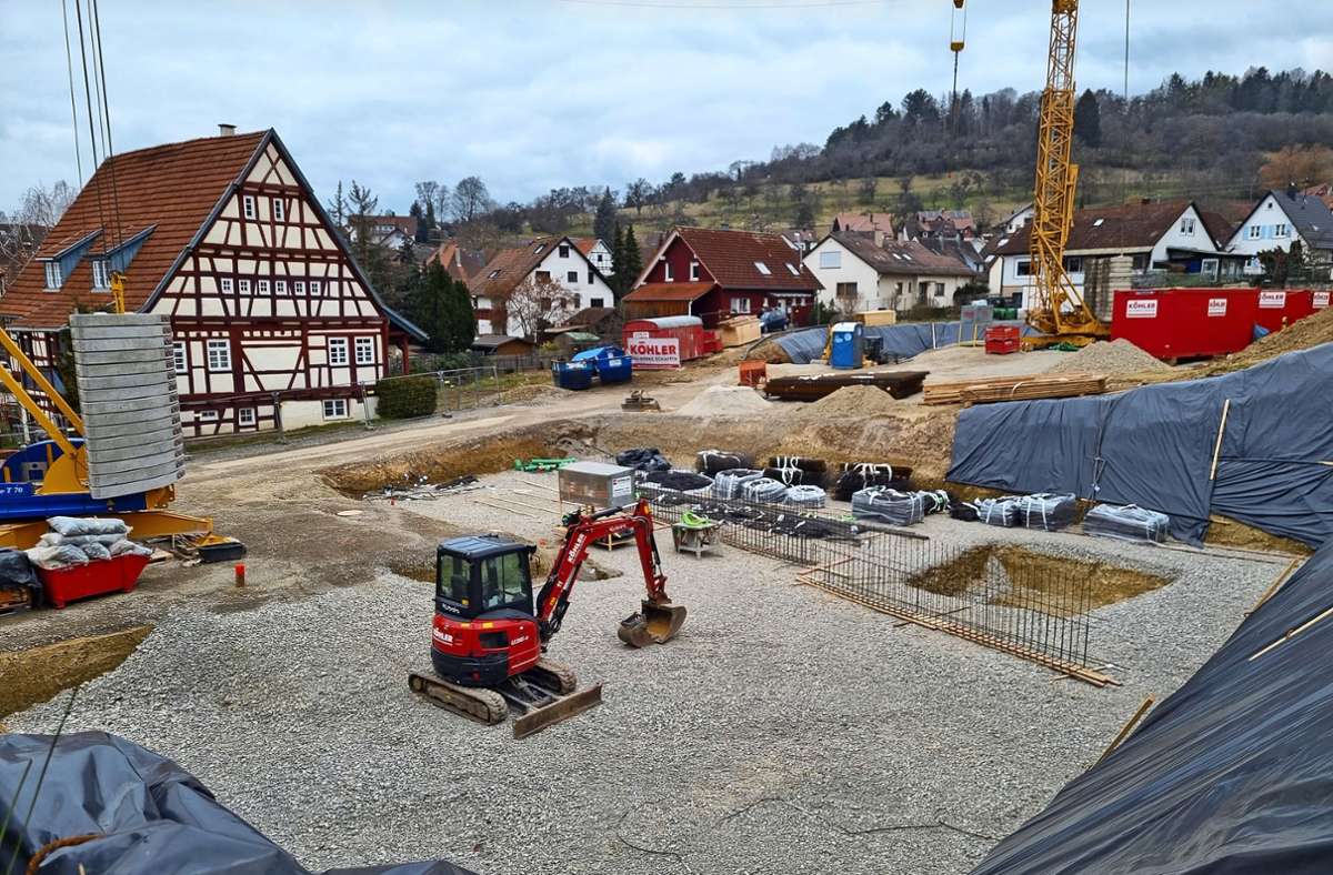 Das Schillerareal  beschäftigt auch in 2023 die Gäugemeinde. Die Baustelle entwickelt sich immer weiter. Foto: Jeanette Tröger