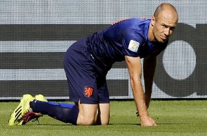 Geht nicht eben motiviert ins Spiel um Platz drei: Niederlandes Stürmer Arjen Robben Foto: dpa