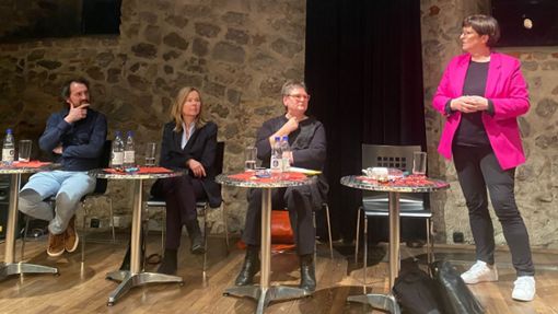 Von links: Martin Holl (DGB), Martina Lehmann (Agentur für Arbeit), Leni Breymaier MdB und Saskia Esken MdB Foto: SPD