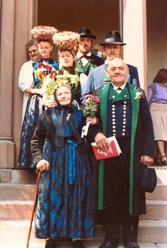 Sophie und Wilhelm Bahr bei ihrer Diamantenen Hochzeit, Oberreichenbächle, 1981Foto: Berrai Foto: Schwarzwälder Bote