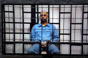 Saif al-Islam Gaddafi   bei seinem Prozess 2014, inzwischen ist er wieder frei. Foto: dpa/Sabri Elmhedwi