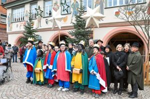 Traditionell werden die Dreikönigsänger auf dem Rathausplatz begrüßt.  Foto: privat Foto: Schwarzwälder Bote