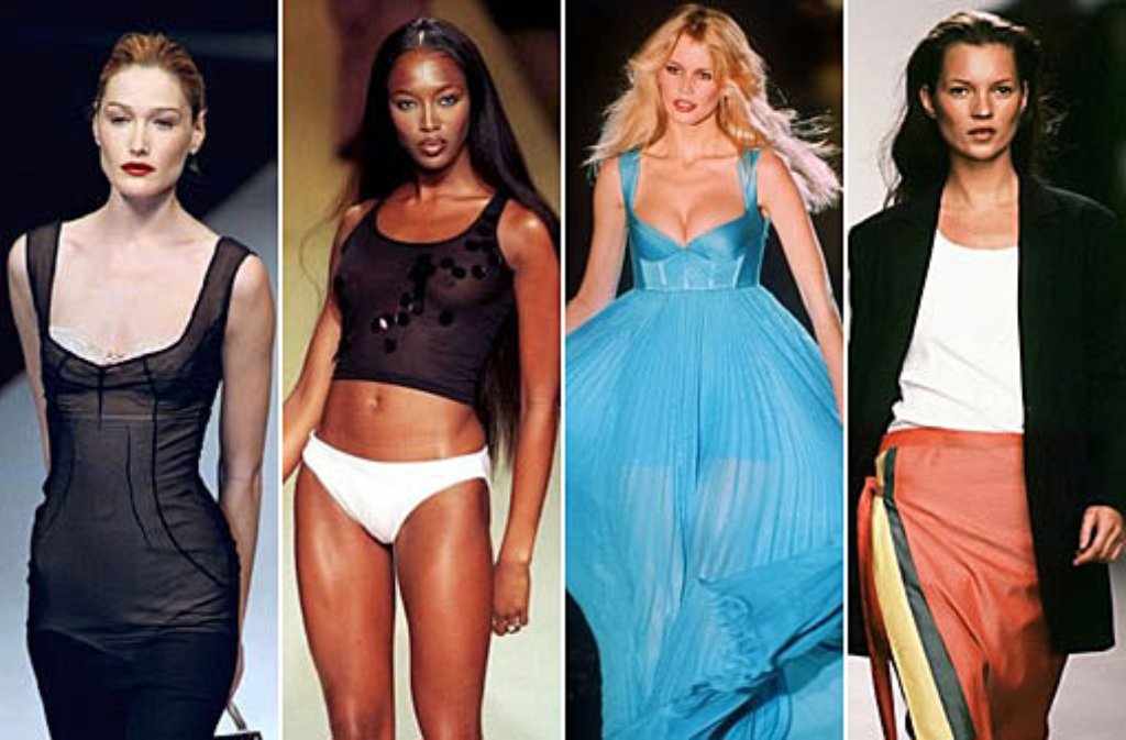 Supermodels mit Gigagagen: Carla Bruni, Naomi Campbell, Claudia Schiffer und Kate Moss (links) setzten im Modebusiness Maßstäbe. Bis heute sind sie jedem ein Begriff und dick im Geschäft - wie unsere Bildergalerie beweist.