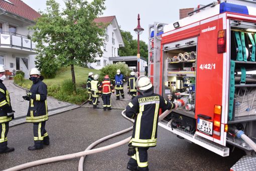 Die Feuerwehr Waldmössingen war mit zwei Löschfahrzeugen vor Ort. Foto: Wegner