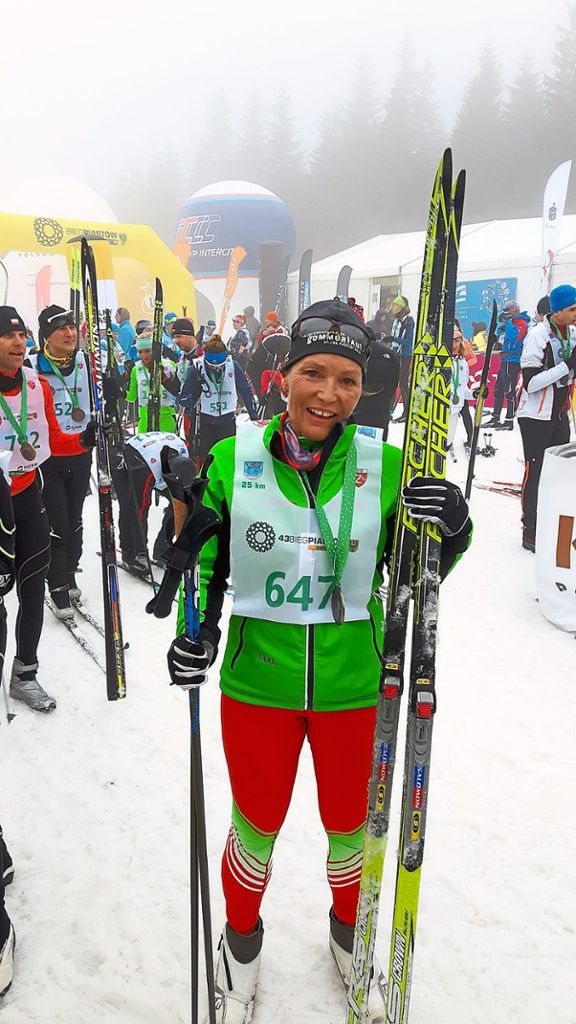 Silke Rosenfelder vom Ski-Club Villingen wird Sechste in ihrer Altersklasse. Foto: Ski-Club Foto: Schwarzwälder Bote