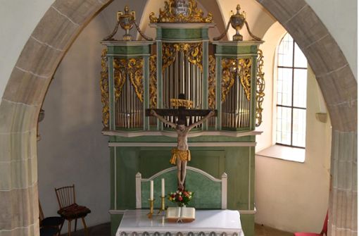 Die Orgel in der Aistaiger Kirche St. Gallus erstrahlt in neuem Glanz. Foto: Wagner
