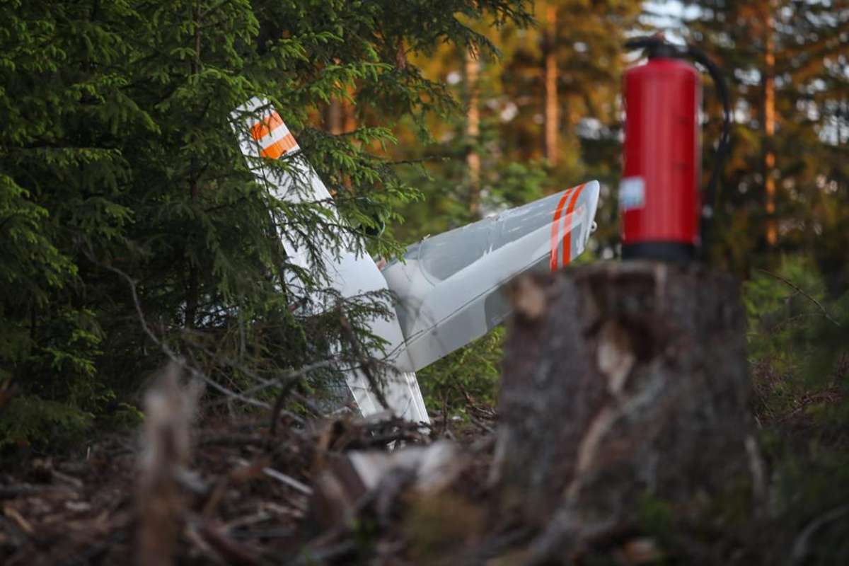 Das Flugzeug stürzte scheinbar senkrecht in den Wald. Foto: Eich