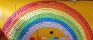 Aufarbeiten von Corona: Die Albblickschule in Simmersfeld  hat ihren eigenen Regenbogen erschaffen.Foto: Albblickschule Foto: Schwarzwälder Bote