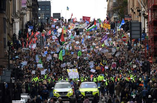 Klima-Proteste in Glasgow am Freitag. Foto: AFP/DANIEL LEAL-OLIVAS