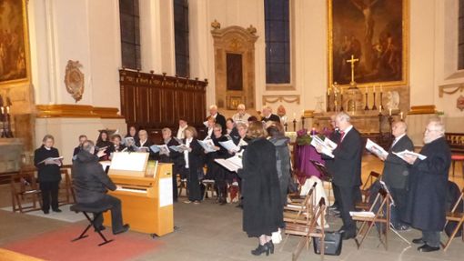 Der Stifts-Chor sang in der Stiftungskirche St. Jakobus, um Spenden für die Orgel zu sammeln. Foto: Willy Beyer