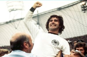 Torschütze Gerd Müller nach dem WM-Sieg 1974. Foto: ZDF/Karl Schnoerrer