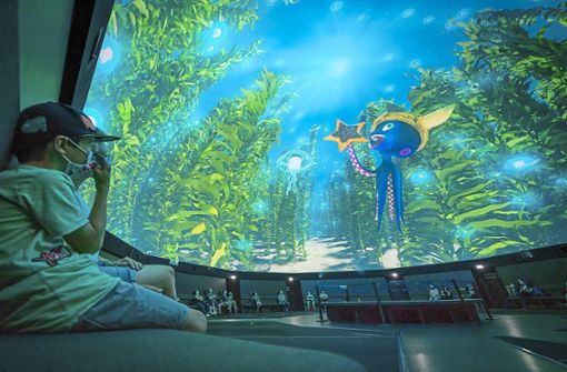 Der zur Saison 2022 abgebaute Traumzeit-Dome – hier eine Aufführung des Unterwasser-Films Snorris Abenteuer – kehrt im November erweitert um die Virtuelle-Welten-Attraktion Yullbe Go zurück in den Europa-Park. Foto: Europa-Park