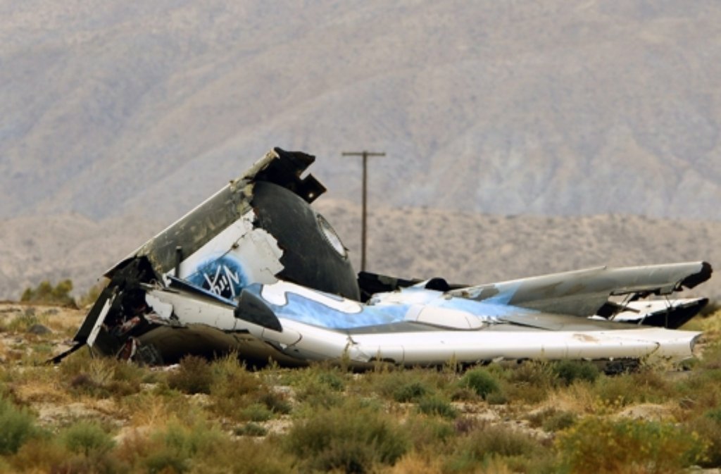 Das Wrack des abgestürzten SpaceShipTwo liegt in der kalifornischen Mojawe-Wüste.