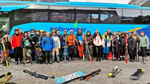 In großer Besetzung ging es zum Ski-Tag nach Österreich. Foto: MRSV