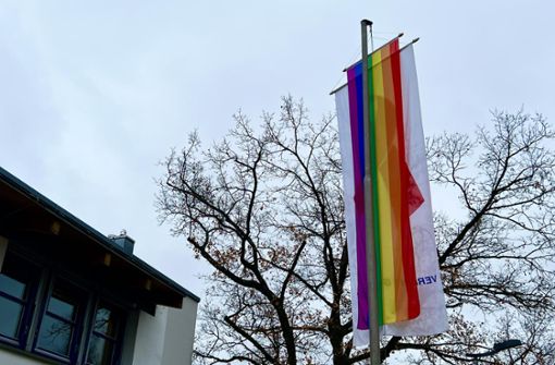 Die Regenbogenfahne zeugt von der Aktion des Gesundheitsamts. Foto: Landratsamt/Schmider