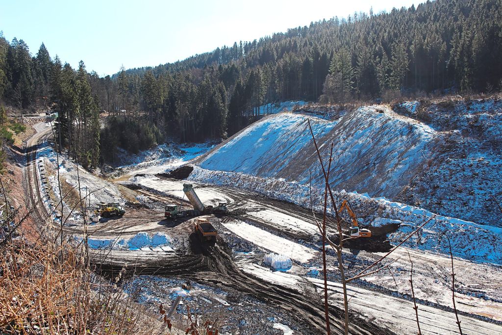 Die Sanierung der Tälesbach-Deponie ist in vollem Gange. Foto: Böhm