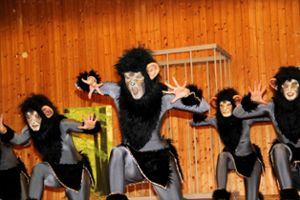 Furchterregend: Die Ringinger Tanzgarde entführte das Harthauser  Publikum auf den Planeten der Affen – und gewann damit den Showwettbewerb. Foto: Kromer Foto: Schwarzwälder Bote