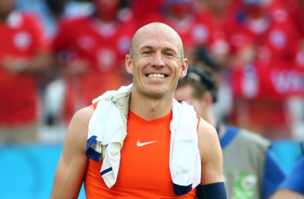 Wird der Niederländer Arjen Robben nach dem Spiel gegen Mexiko Grund zum Lachen haben?