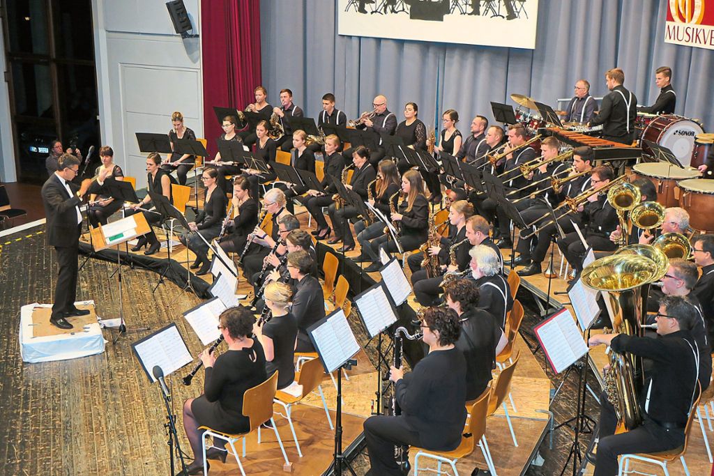 Legte einen überzeugenden Auftritt hin: der Musikverein Friesenheim unter der Leitung von  Marco Kaulke. Fotos: Bohnert-Seidel