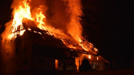 Nichts mehr zu retten gab es bei dem Großbrand in Fischbach. Foto: Bantle