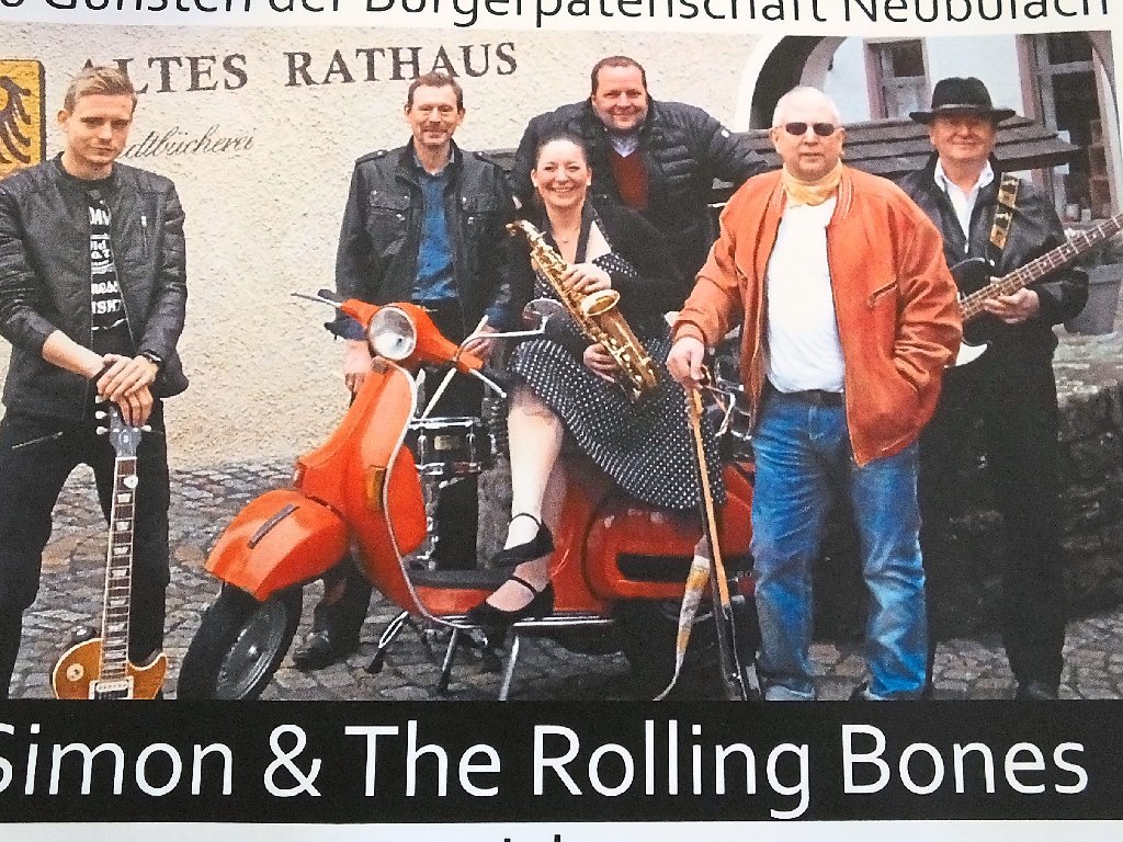Rockmusik der 1970er- sowie 1980er-Jahre spielt die Band Simon & The Rolling Bones beim Benefizkonzert in der Turn- und Festhalle Neubulach.