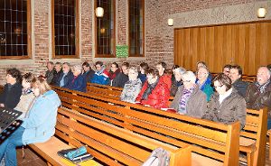 Mitglieder der evangelischen Gemeinde informierten sich über die Baumaßnahme in der Kirche Schenkenzell.  Foto: Herzog Foto: Schwarzwälder-Bote