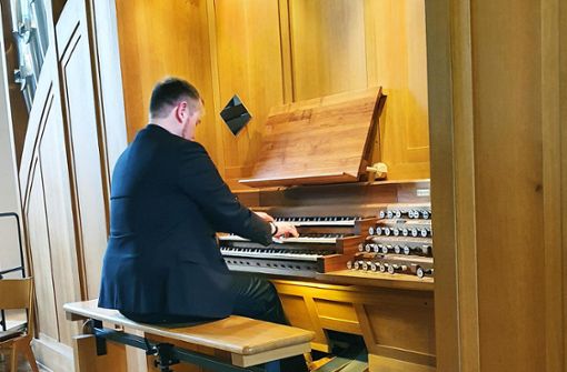 Sprang kurzfristig ein und zauberte an der Rensch-Orgel: Steffen Mark Schwarz Foto: Groh