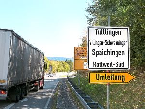 Die B 14 ist derzeit im Bereich Rottweil-Bühlingen (Bild) und zwischen Neufra und Aixheim gesperrt. Foto: Otto
