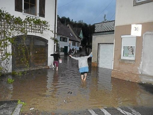 Das Hochwasser am 1. Juni in Mühringen sorgte für große Zerstörungen. Foto:  Archiv-Foto: Ganswind