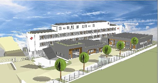 Im Oktober 2014 soll das neue Bürogebäude des E-Werks Mittelbaden fertig sein.  Grafik: Schaible