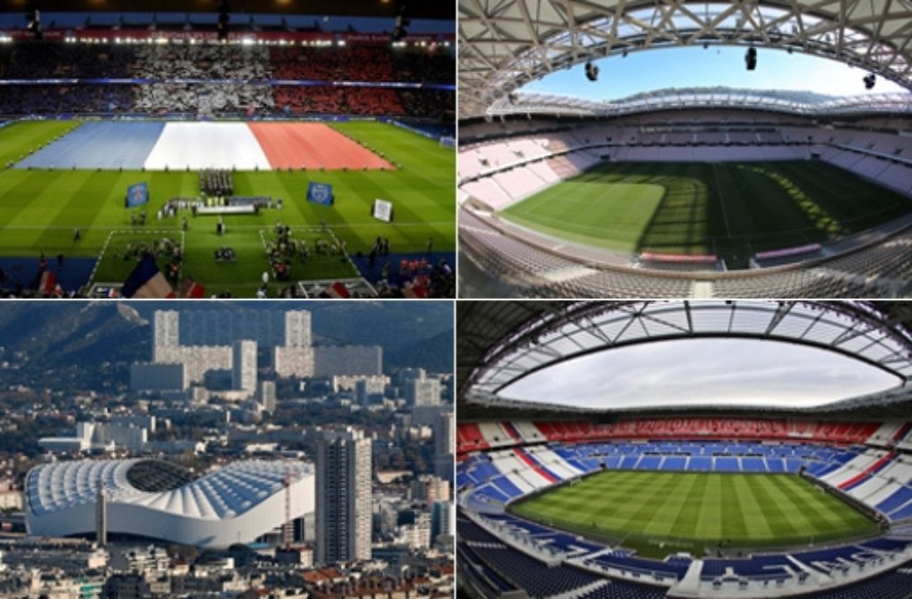 In insgesamt zehn verschiedenen Stadien werden die Spiele der  Fußball-Europameisterschaft