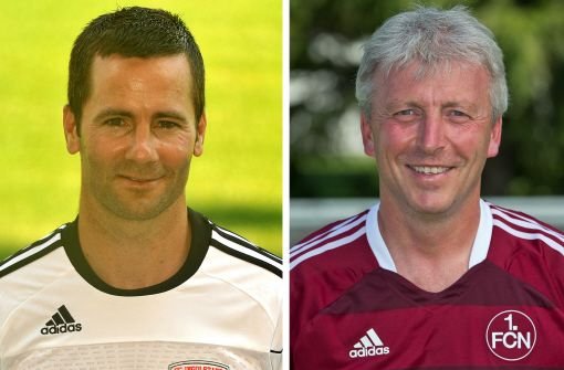 Michael Wiesinger (links) und Armin Reutershahn (Archivfotos) sollen den 1. FC Nürnberg in der Fußball-Bundesliga weiter auf Kurs halten. Foto: dpa