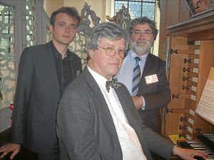 Drei Meister ihres Fachs: Die Organisten Olivier Wyrwas (von links), Bernhard Klär und Jean-Philipp Grille Foto: Bär Foto: Lahrer Zeitung