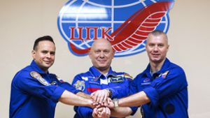 Drei Kosmonauten fliegen zur ISS