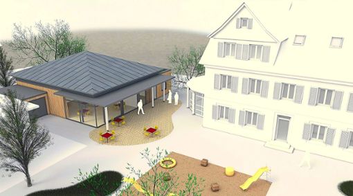 Bleibt eine Visualisierung: Der geplante Kindergartenanbau in Neuweiler-Zwerenberg wird wohl nicht entstehen.  Foto: Archiv