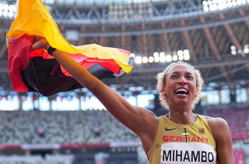Der größte Moment ihrer Karriere: In Tokio wird Malaika Mihambo Olympiasiegerin. Foto: dpa/Michael Kappeler