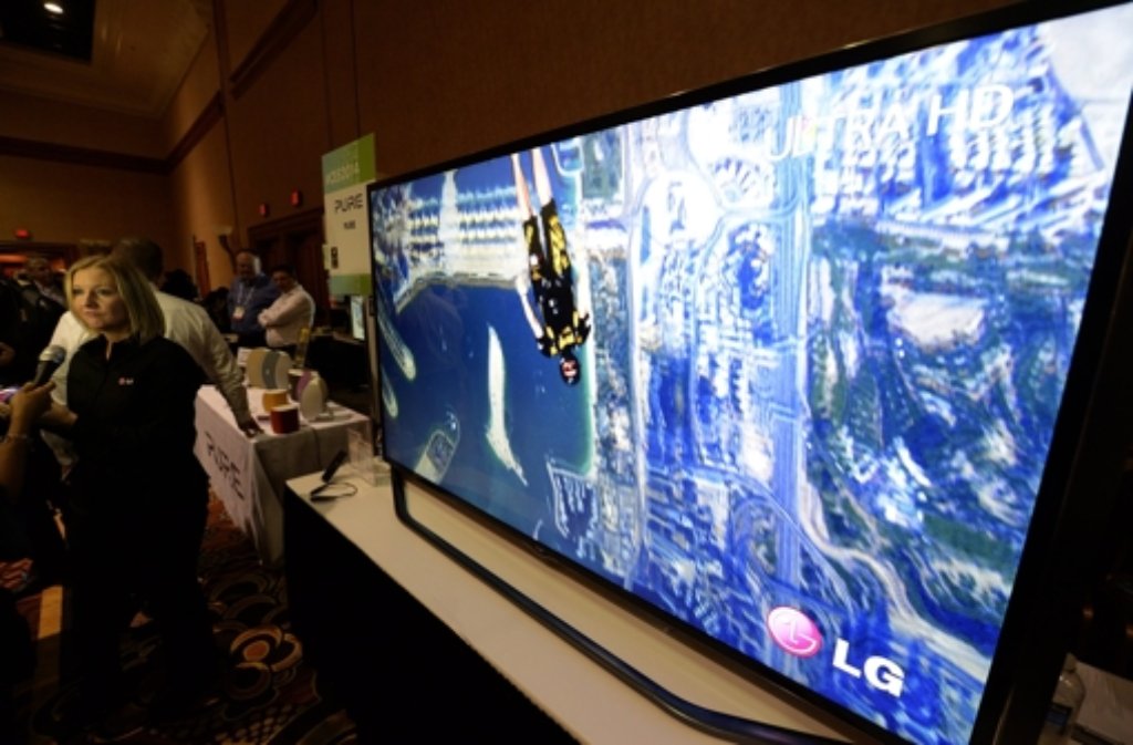 Der LG Ultra HD Fernseher bei der CES 2014 in Las Vegas.