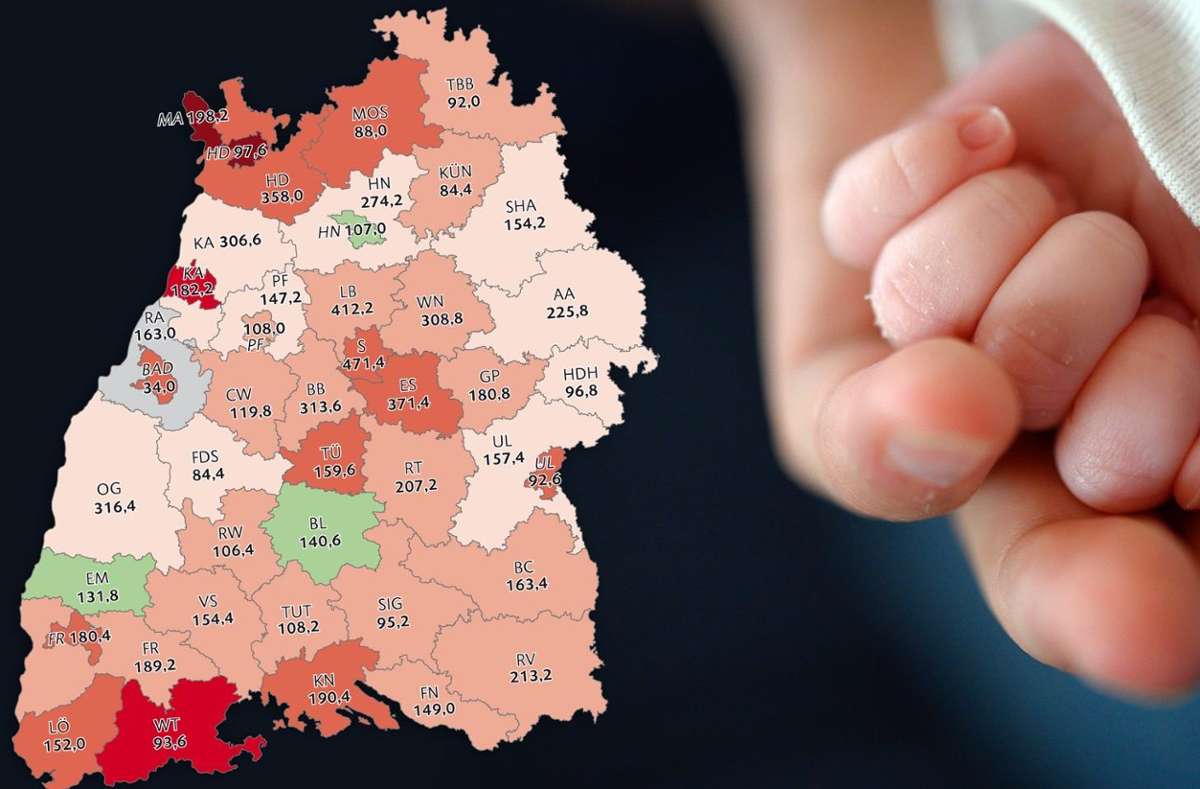 Die Geburten in Baden-Württemberg sind in den ersten Monaten des Jahres 2022 rückläufig. Foto: Montage: Tobias Klemm
