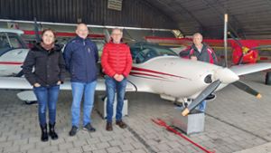 Sie sind begeisterte Piloten: Cornelia Pauletti (von links), Achim Linsenmann, Johann Wehrmann und Winfried Przybyl. Foto: Cools