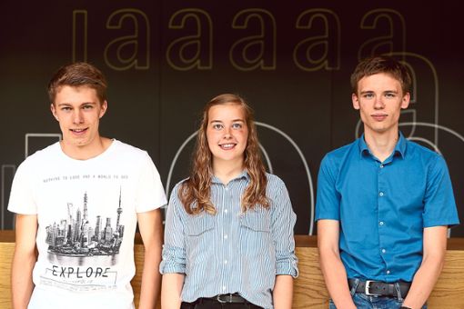Die Jahrgangsbesten (von links): Kevin Kiener, Emma-Rebecca Urban und Tobias Wille.  Foto: Maier Foto: Schwarzwälder Bote