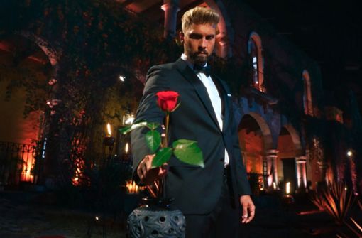 Dominik Stuckmann, der Bachelor 2022, verteilt die letzte Rose. Foto:  