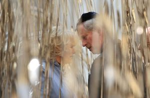 Charles und Camilla im Garten einer Synagoge in Budapest Foto: AP