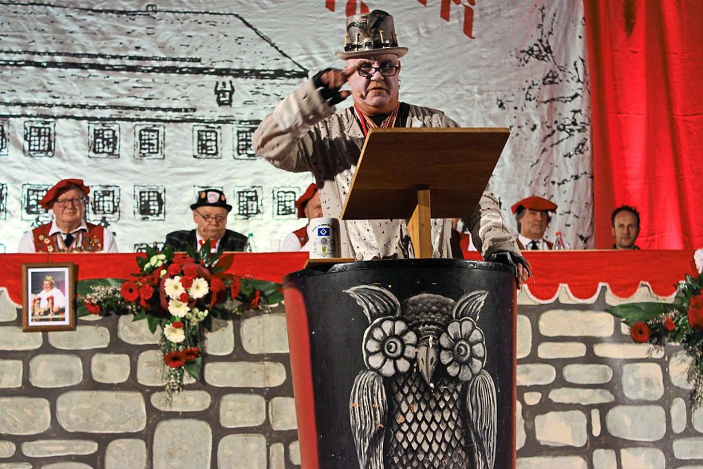Zum 25. Mal in Folge tritt Rainer Schwänzle Haak als Redner bei der Prunksitzung in die Bütt. 