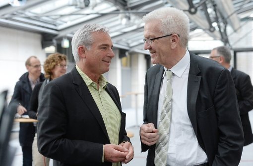 Thomas Strobl (links) und der baden-württembergische Ministerpräsident Winfried Kretschmann bei den Koalitionsgesprächen. (Archivfoto) Foto: dpa