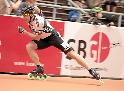 Auch der Weilersbacher Speed-Skater Matthias Schwierz gab in Geisingen Gas. Foto: Müller