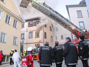 Der große Brand im  Februar 2012 in der Hechinger Marktstraße wird seit gestern neu aufgerollt.  Foto: Archiv Foto: Schwarzwälder-Bote