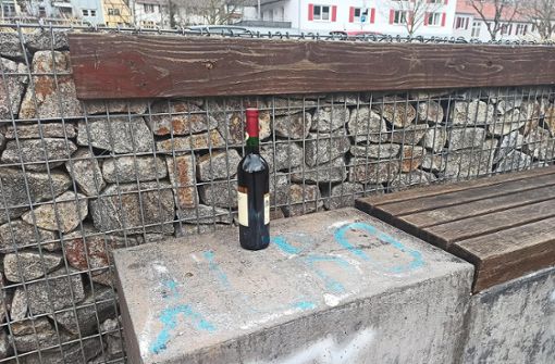 Eine Flasche Wein steht am Flößerwasen in Horb. Problemlöser Alkohol? Seine Trinkverhalten zu hinterfragen, kann der erste Schritt auf dem richtigen Weg sein. Foto: Becker