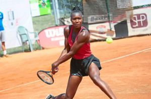 Noma Noha Akugue eliminierte die Nummer zwei des Turniers, Sinja Kraus. Foto: Kara