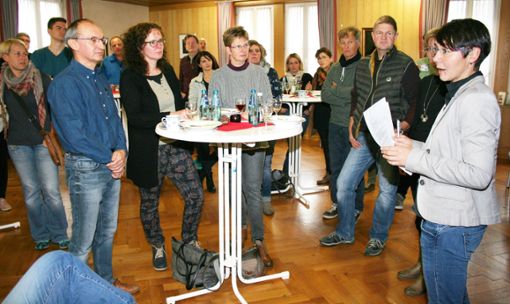 Christine Dorer (rechts) informiert die Gewerbetreibenden über den Fortlauf des Projektes.  Foto: Liebau Foto: Schwarzwälder Bote