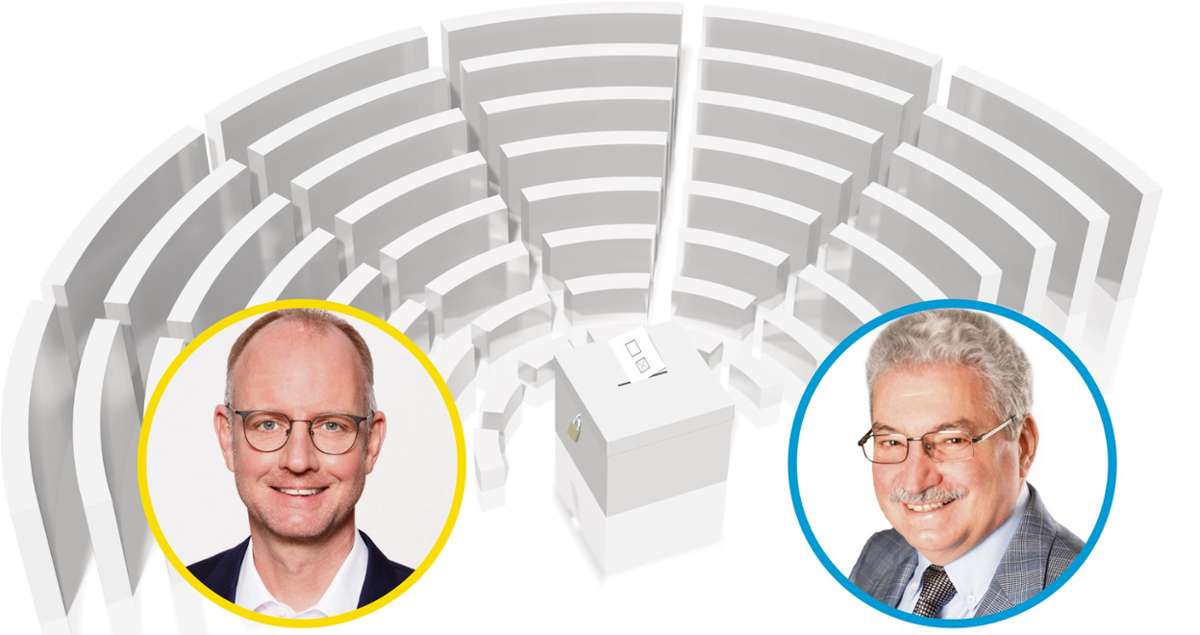 Erfolgreiches Zweitmandat (von links): Timm Kern (FDP) und Uwe Hellstern (AfD) ziehen in den Landtag ein. Foto: 3D generator – stock.adobe.com /FDP/AfD